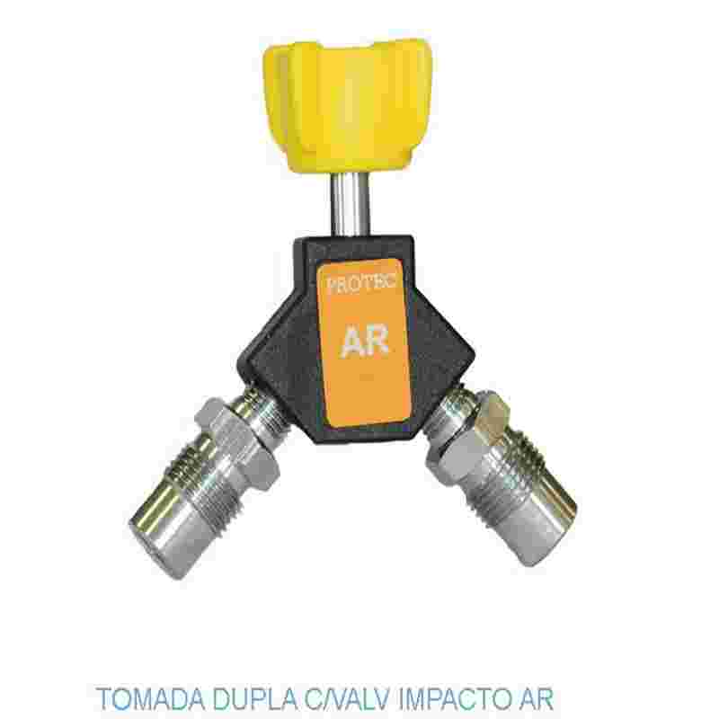 TOMADA DUPLA C/ VALVULA AR COMP (4908)
