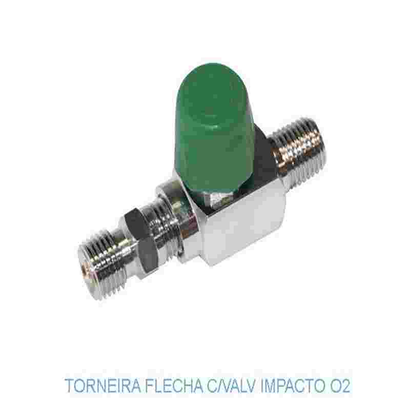 TORNEIRA FLECHA C/VALV IMPAC P/ OXIGENIO